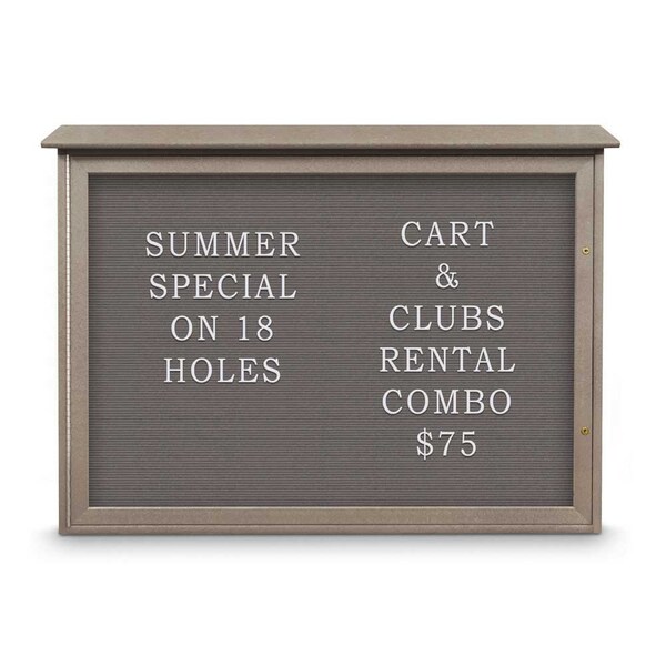 Outdoor Enclosed Combo Board, 72"x36", Bronze Frame/White Porc & Black